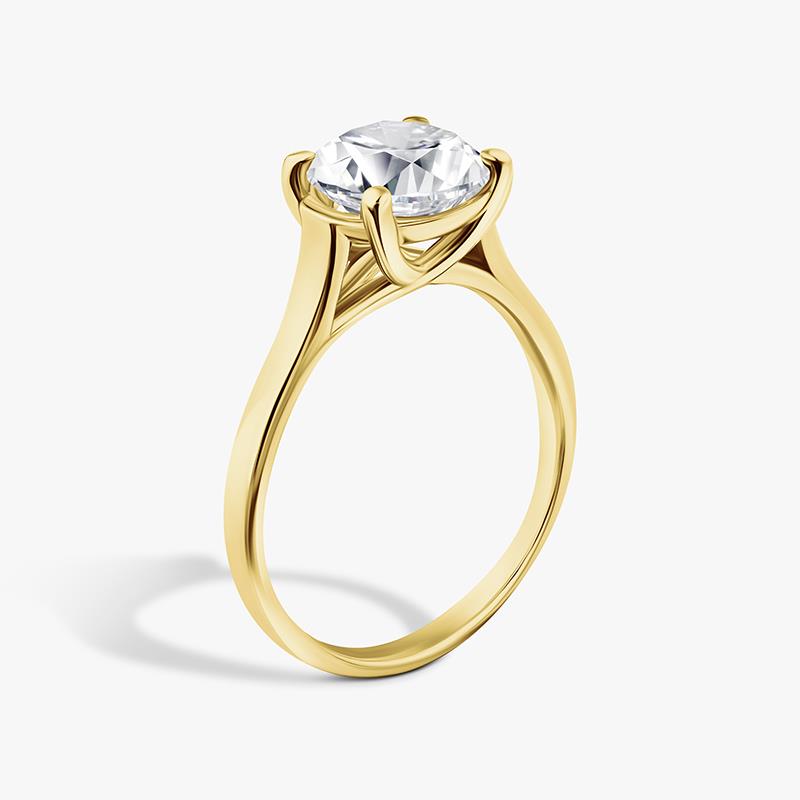 New Earth Lab Diamond Solitaire Ring 2 ct (gold-finished)